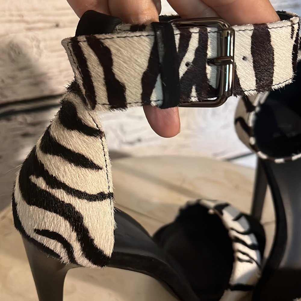 TIBI New York stiletto heel calf hair summer sandals 36.5 - Picture 11 of 13